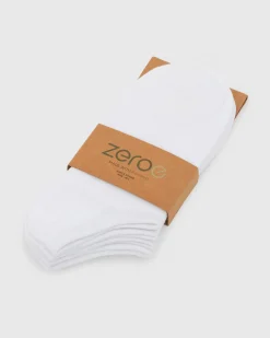 UNISEX WHITE BAMBOO ANKLE SOCKS M/L