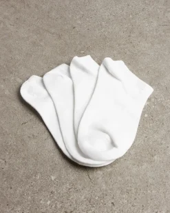 UNISEX WHITE BAMBOO ANKLE SOCKS S/M