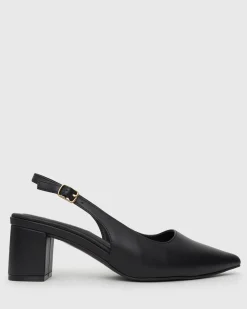 Wider Fit GUS Block Heel Slingback Pumps